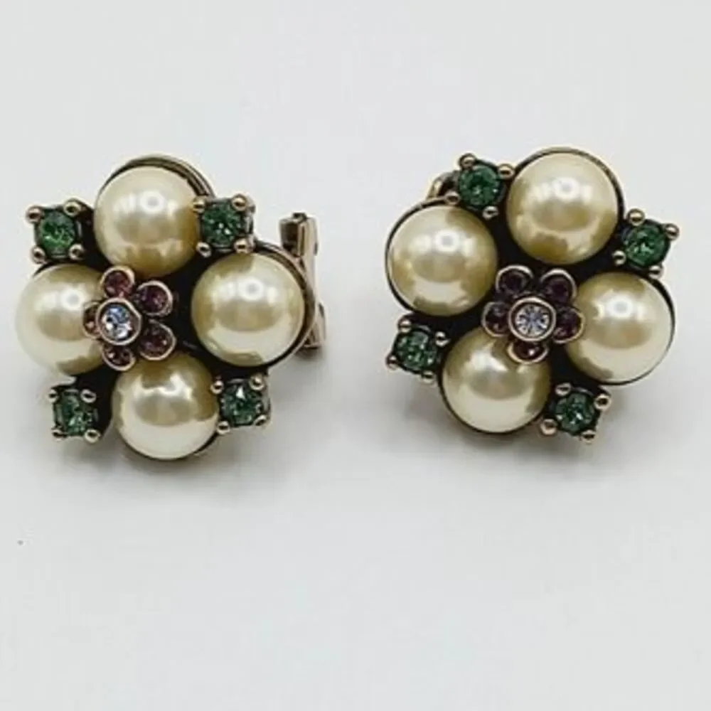 Heidi Daus Faux Pearl and Crystal Earrings - Picture 2 of 6